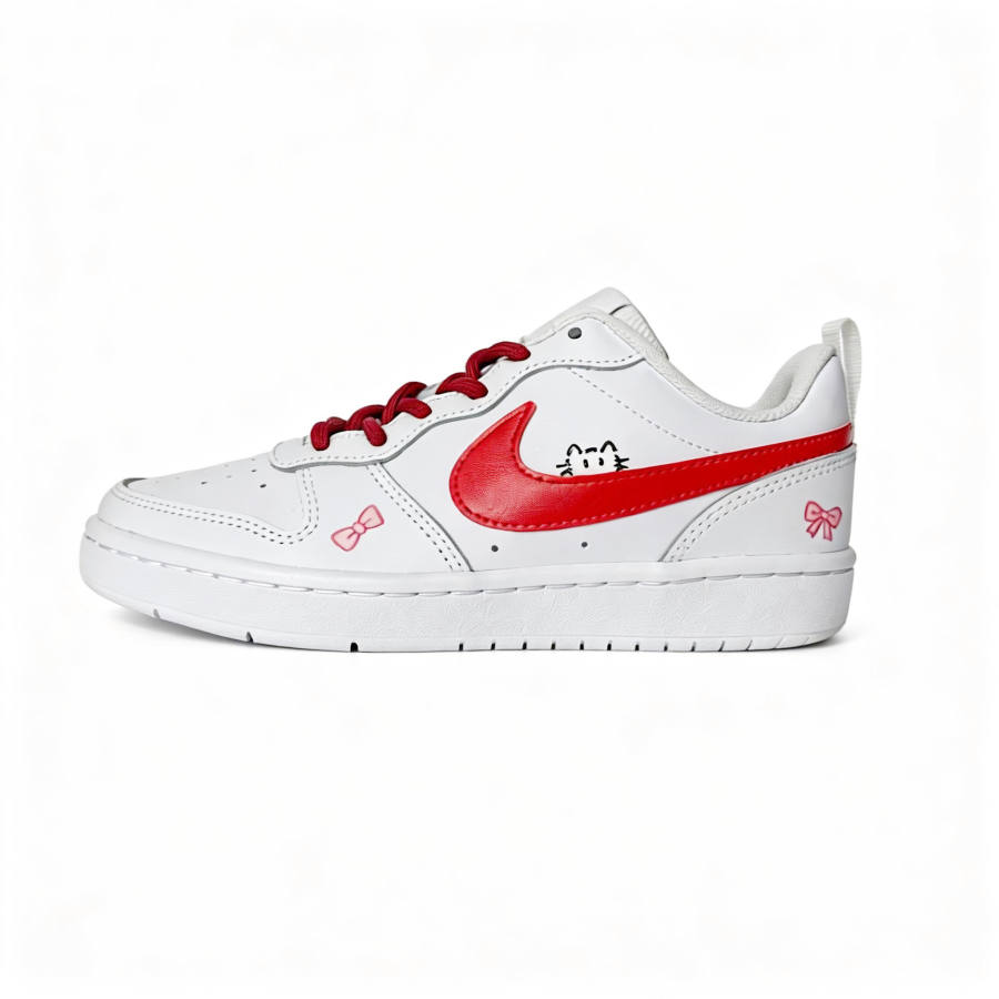 Nike Nike Snowfield Sweet Cat Leather Cushioning Abrasion Resistant Slip Resistant Low top Skateboard Shoes Unisex Red White