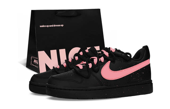 Nike Nike Court Borough Dawn Flower Evening Gathering 2.0 Slip Resistant Low top Kids' Skateboarding Shoes Pink Kids'