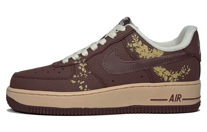 Nike Nike Air Force 1 Synthetic Leather Abrasion Resistant Low top Skateboard Shoes Men's Brown