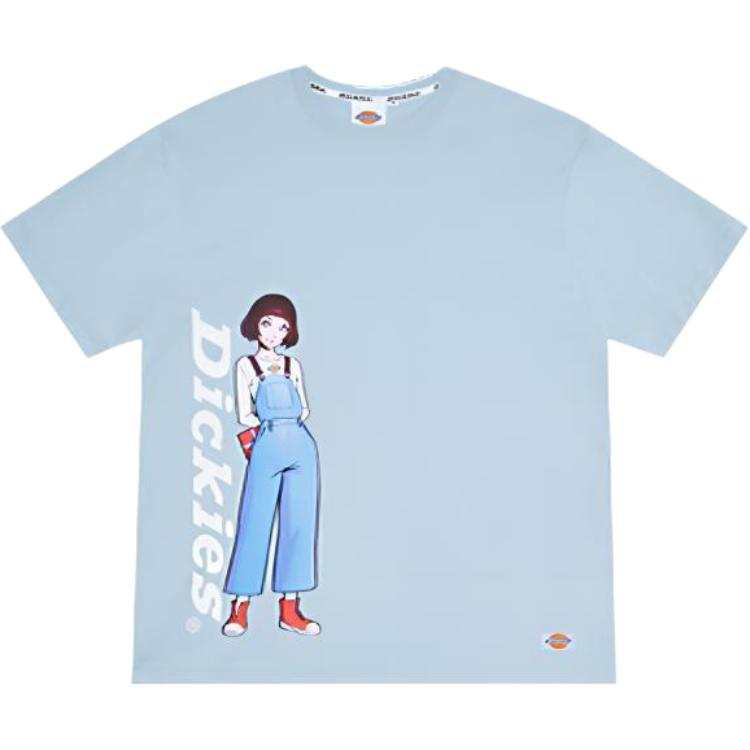 Dickies x Ilya Kuvshinov Collab SS21 Straight Fit T Shirt Unisex Sky Blue