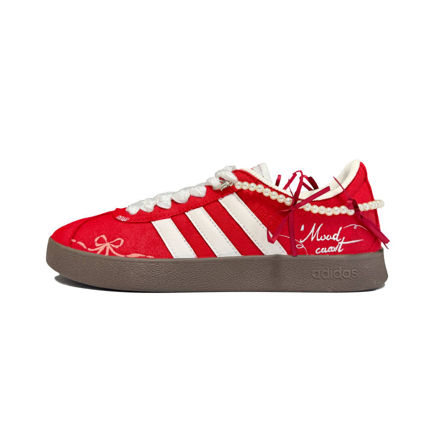 Adidas Adidas Vl Court Classic Red Velvet Slip Resistant Abrasion Resistant Slip Resistant Abrasion Resistant Low top