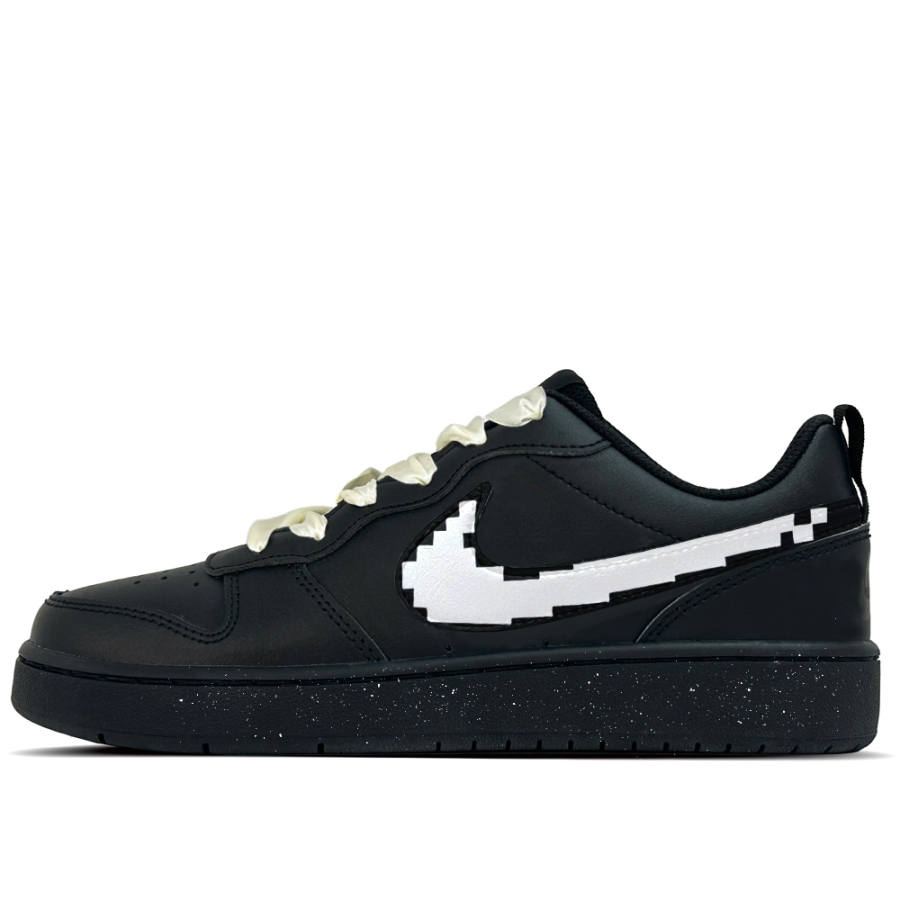 Nike Nike Court Borough Ink Square 2 Leather Slip Resistant Abrasion Resistant Low top Kids' Skateboarding Shoes Black