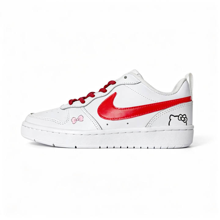 Nike Nike Snowfield Katy Leather Cushioning Abrasion Resistant Slip Resistant Low top Skateboard Shoes Unisex Red White
