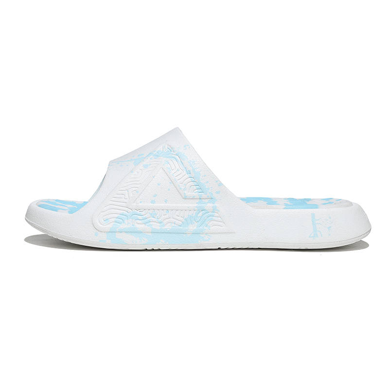 PEAK Taichi 7.0 EVA Slide Slippers Unisex All White Fine Blue