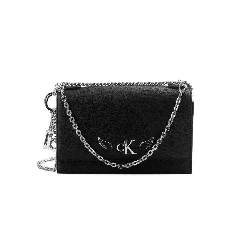 CALVIN KLEIN Synthetic Material Shoulder Bag, Crossbody Bag Women's Black