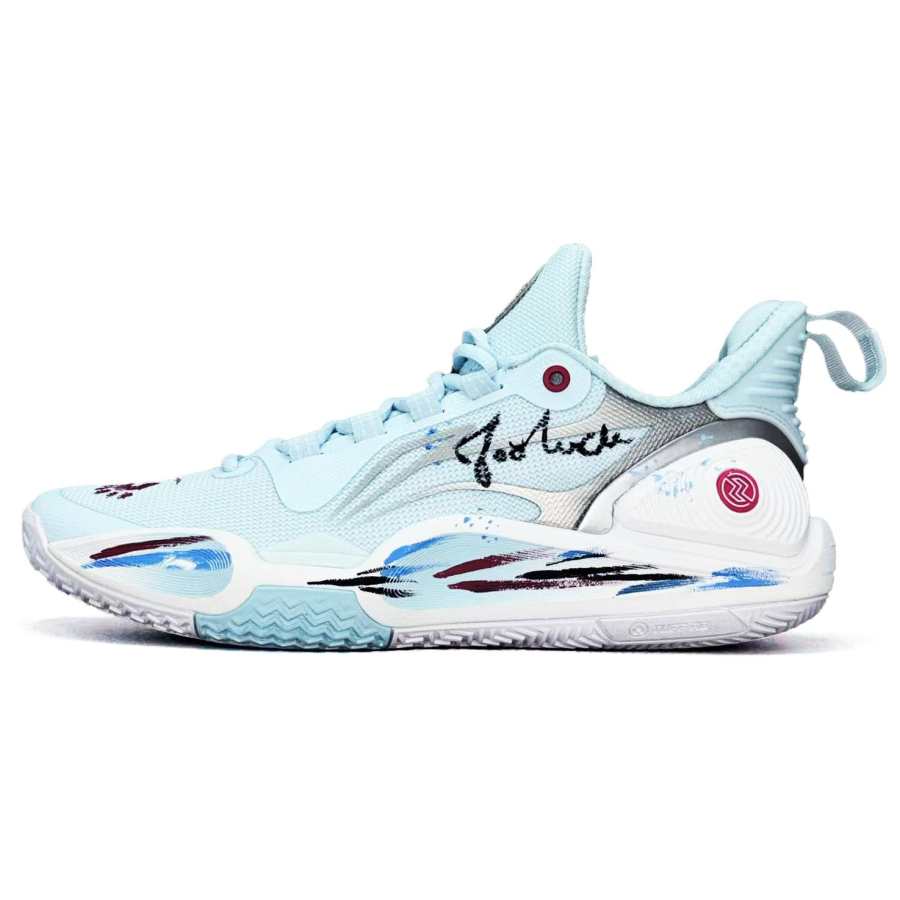Li-Ning Li Ning Speed 9 American English Fabric Low top Basketball Shoes Unisex White Blue