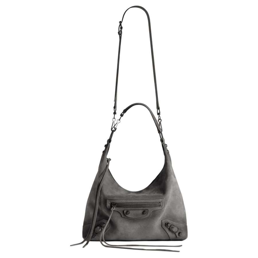 Balenciaga Le City Cow Leather Shoulder Bag Small Women's Storm Gray