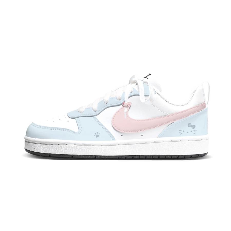 Nike Nike Court Borough Pink Blue Milk Cat Low top Kids' Skateboarding Shoes Blue Pink Teenagers