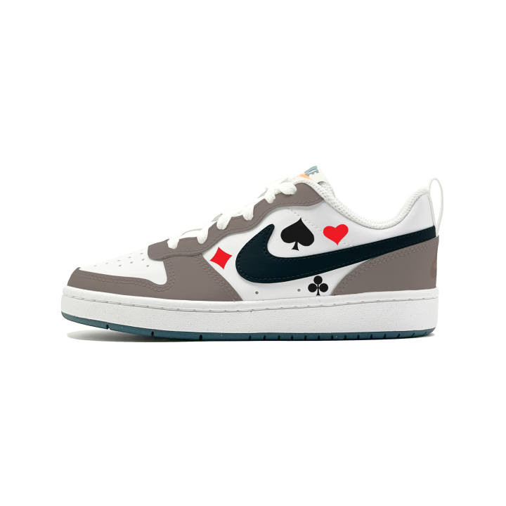 Nike Nike Court Borough 2 Lucky Mocha Leather Slip Resistant Abrasion Resistant Cushioning Low top Kids' Skateboarding Shoes