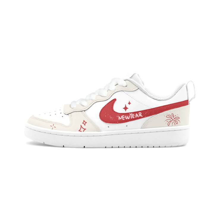 Nike Nike Court Borough Big Fish Manufacturing, Fireworks Welcome New Year Leather Abrasion Resistant Breathable Low top