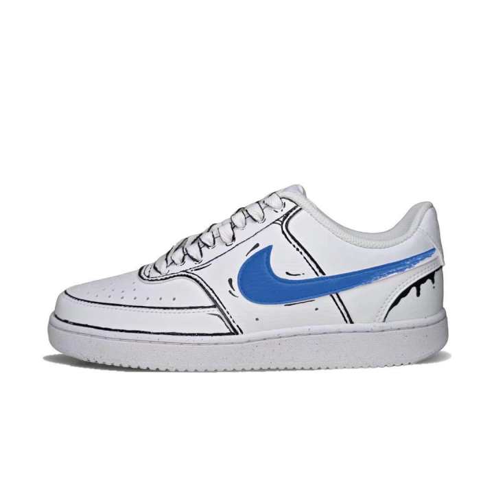 Nike Nike Court Vision 1 Slip Resistant Low top Skateboard Shoes Unisex White Blue