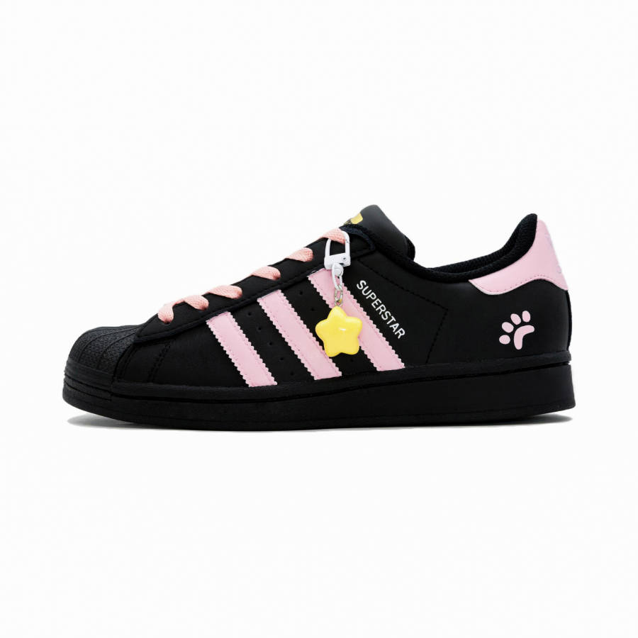 Adidas Adidas Originals Superstar Versatile, Trendy, Premium Aesthetic Low top Skateboard Shoes Unisex Black Pink