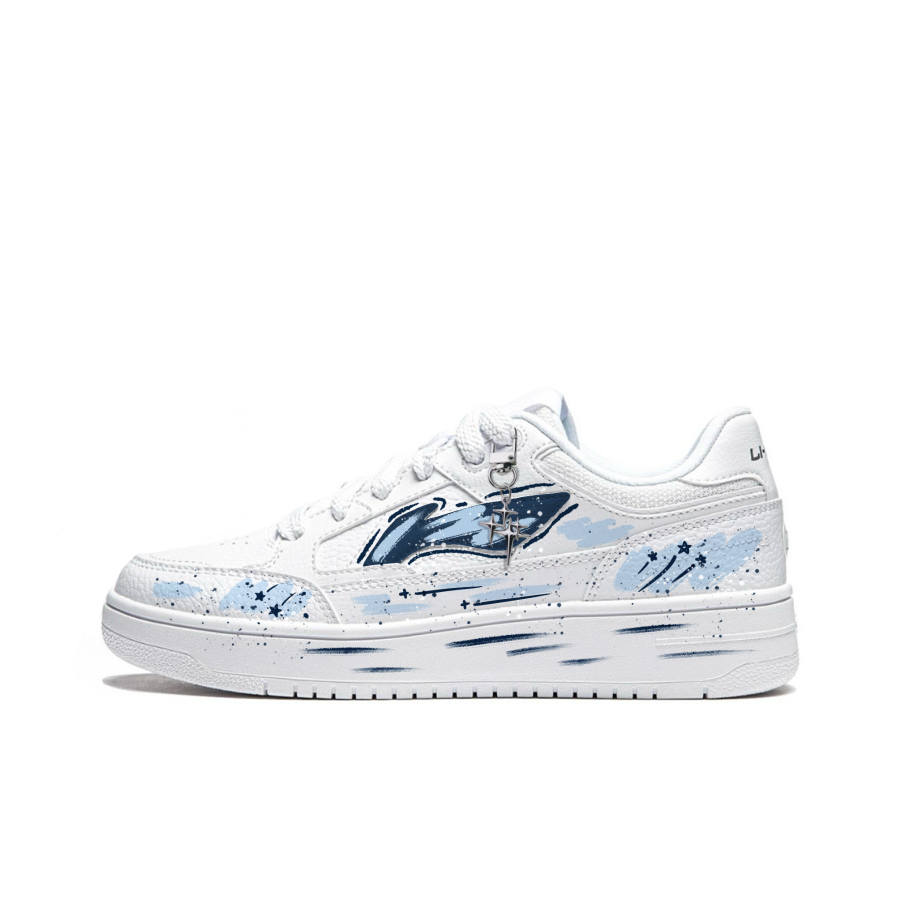 Li-Ning Li Ning Tianji Starlight Mystique Synthetic Leather Low top Skateboard Shoes Unisex Ink Blue