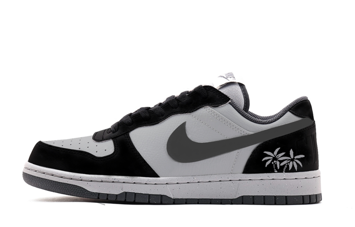 Nike Nike Big Genuine Leather Cushioning Coverage Abrasion Resistant Low top Skateboard Shoes Unisex Black