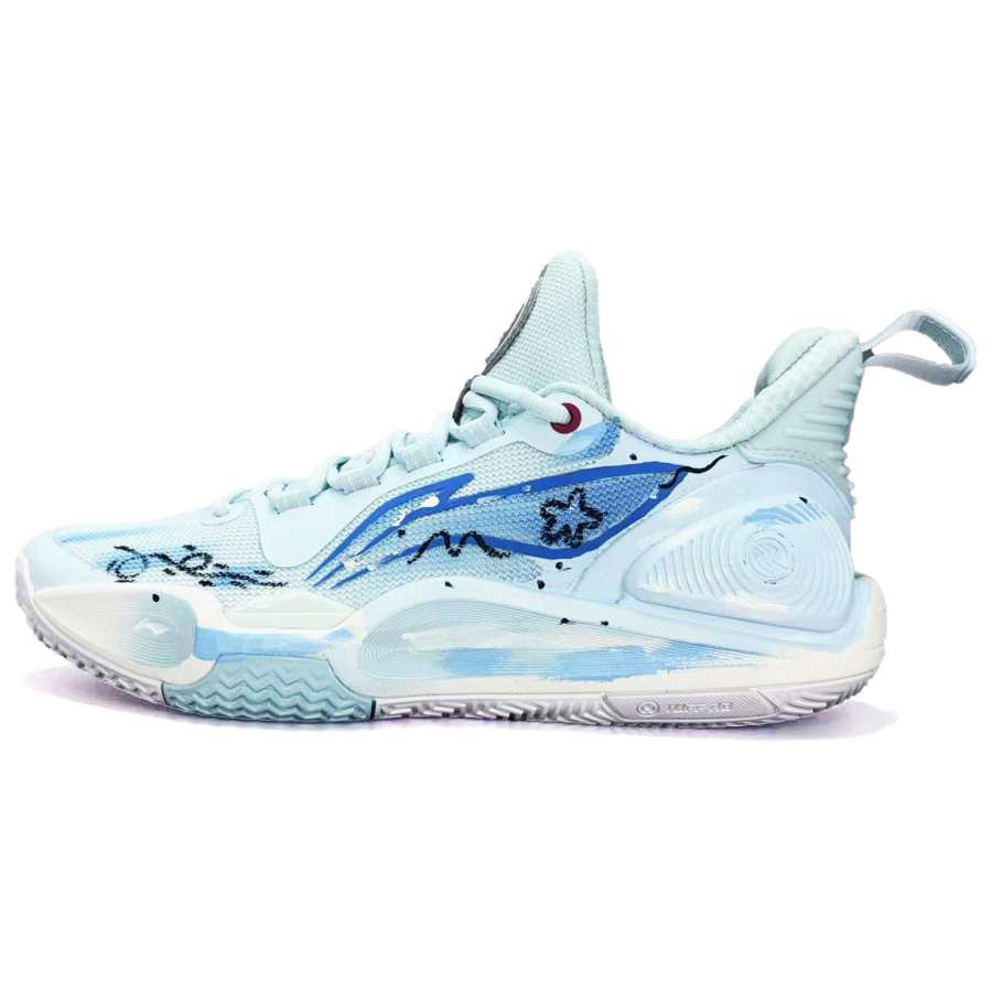 Li-Ning Li Ning Speed 9 Ocean's Heart Fabric Low top Basketball Shoes Unisex Blue White