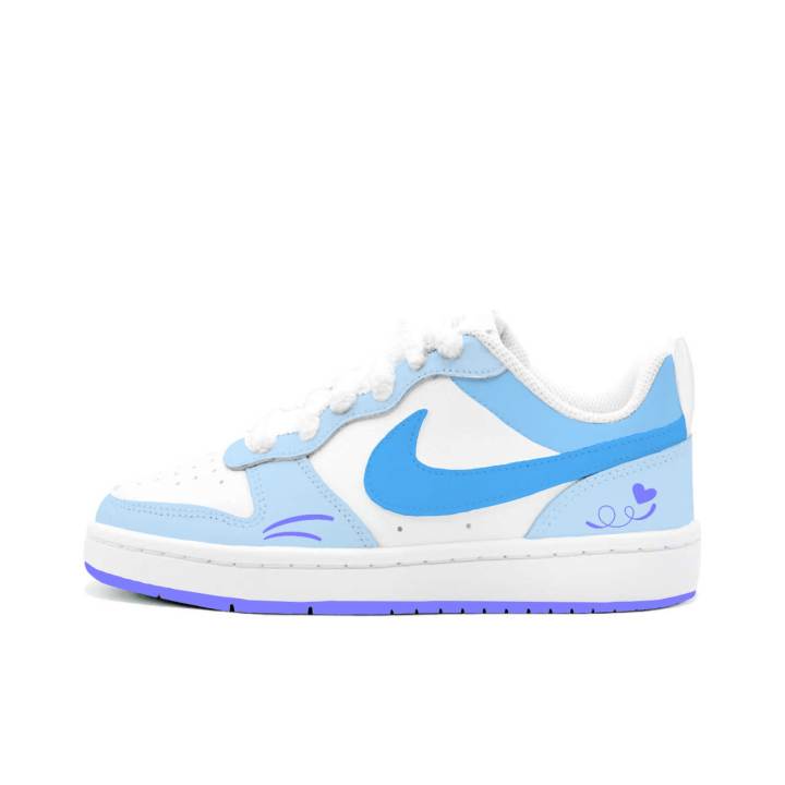 Nike Nike Court Borough 2 Dusty Blue Sweet Breeze, Kung Fu Rabbit Leather Cushioning Abrasion Resistant Slip Resistant