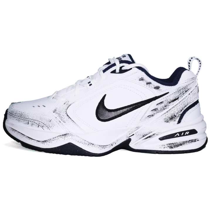 Nike Nike Air Monarch 4 Vintage Carbon Trace Leather Slip Resistant Low top Chunky Sneakers Unisex Black White