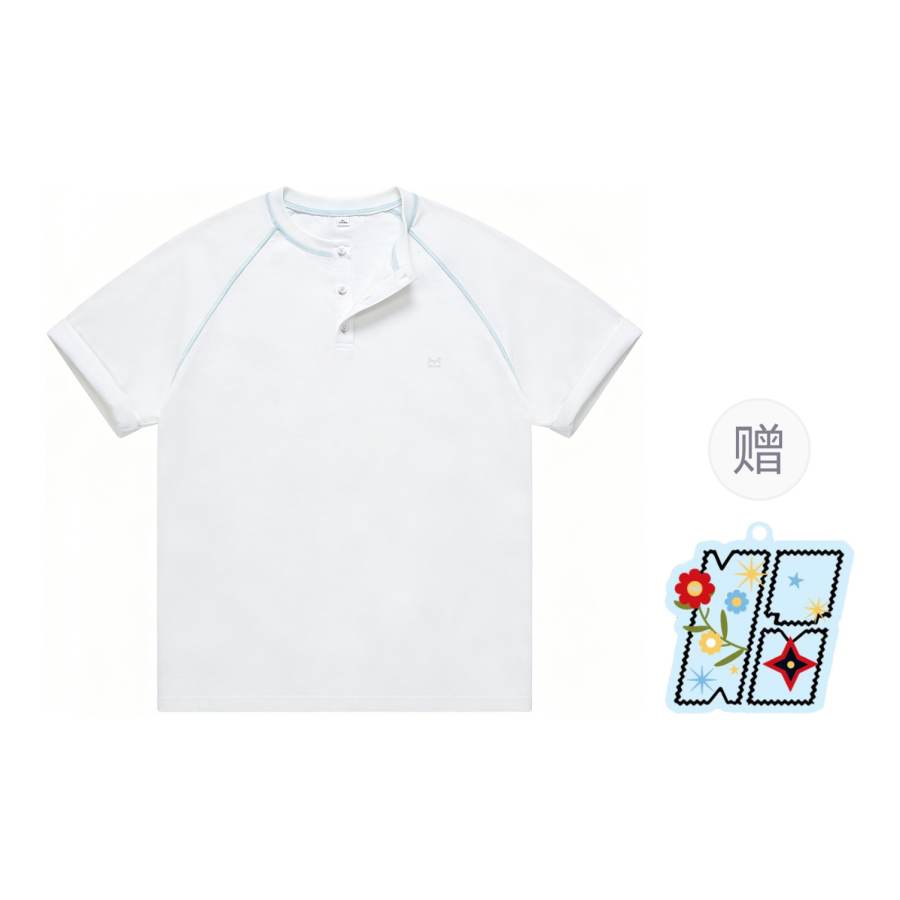 MIIOW T Shirts Unisex Henry Collar Moderate Heavyweight