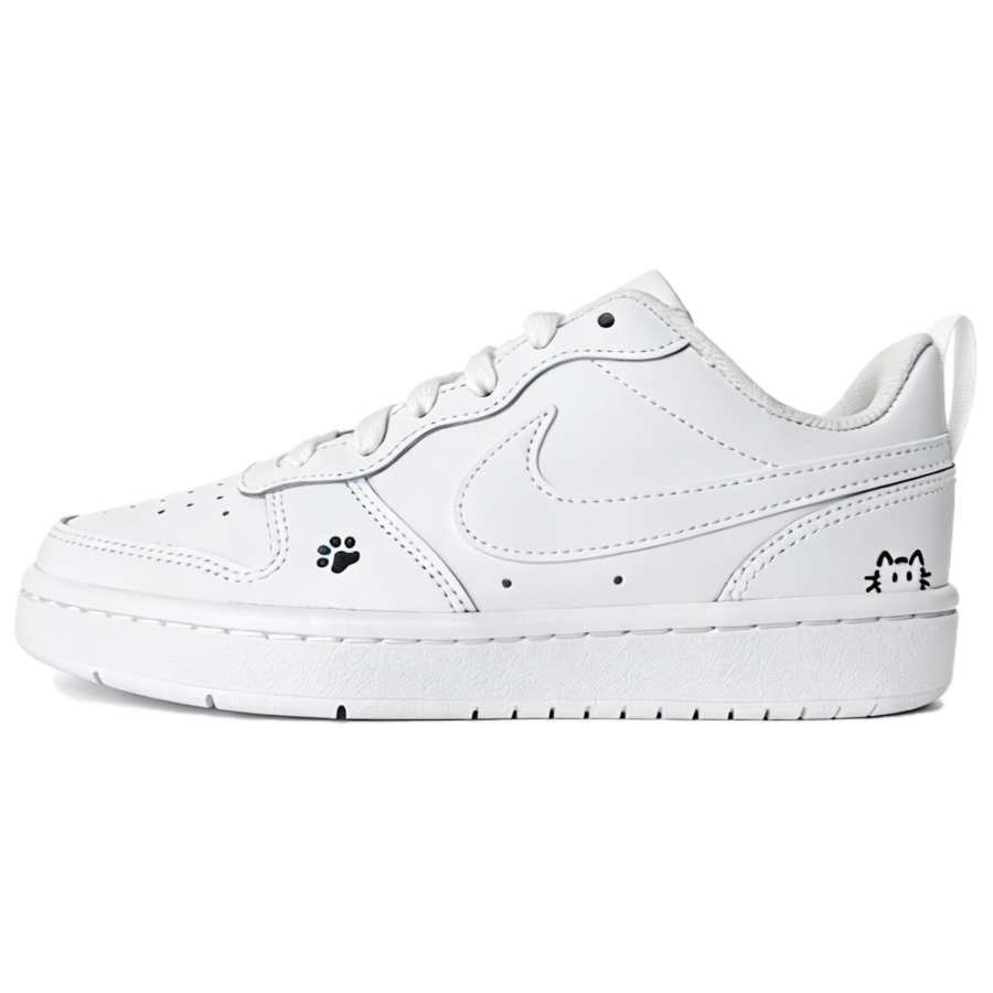 Nike Nike Twilight Snow Cat Paw Leather Cushioning Abrasion Resistant Slip Resistant Low top Skateboard Shoes Unisex White