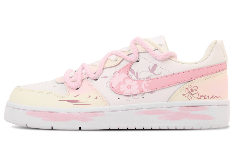 Nike Nike Court Borough White Cherry Blossom Dance Leather Skateboard Shoes