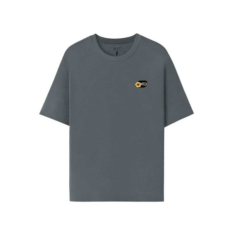 Skechers T Shirts Unisex Smoky Gray/013P Crew Neck Moderate