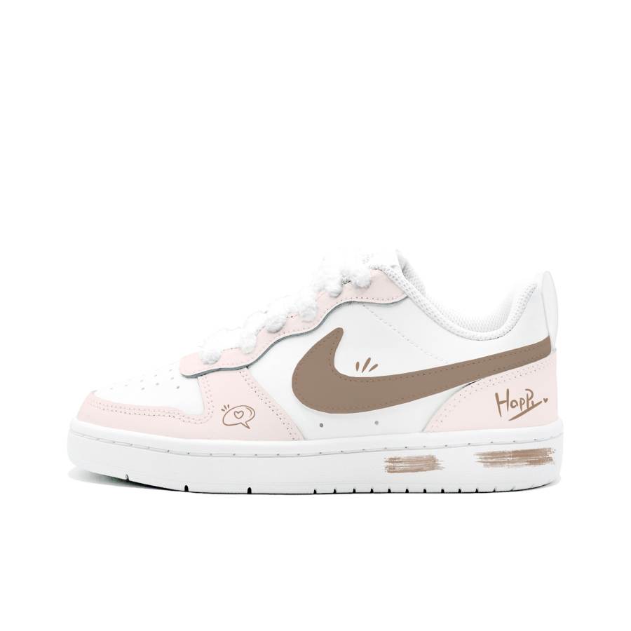 Nike Nike Court Borough 2 Pink Brown Sweet Seal, Kung Fu Rabbit Leather Cushioning Abrasion Resistant Slip Resistant