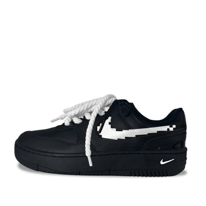 Nike Nike Gamma Force Black Mirror Turf 1 Synthetic Leather Abrasion Resistant Low top Skateboard Shoes Unisex Black