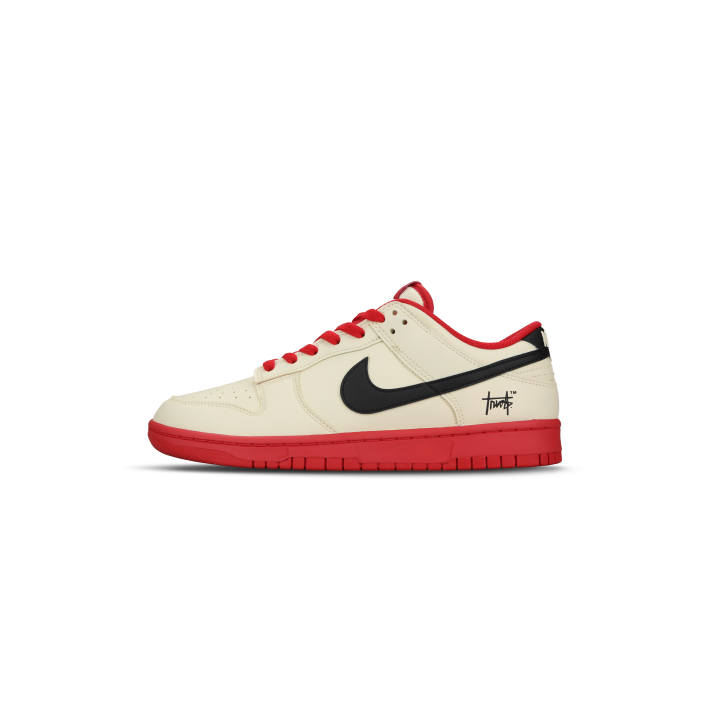 Nike Nike Dunk Abrasion Resistant Slip Resistant Low top Skateboard Shoes Unisex Beige Red