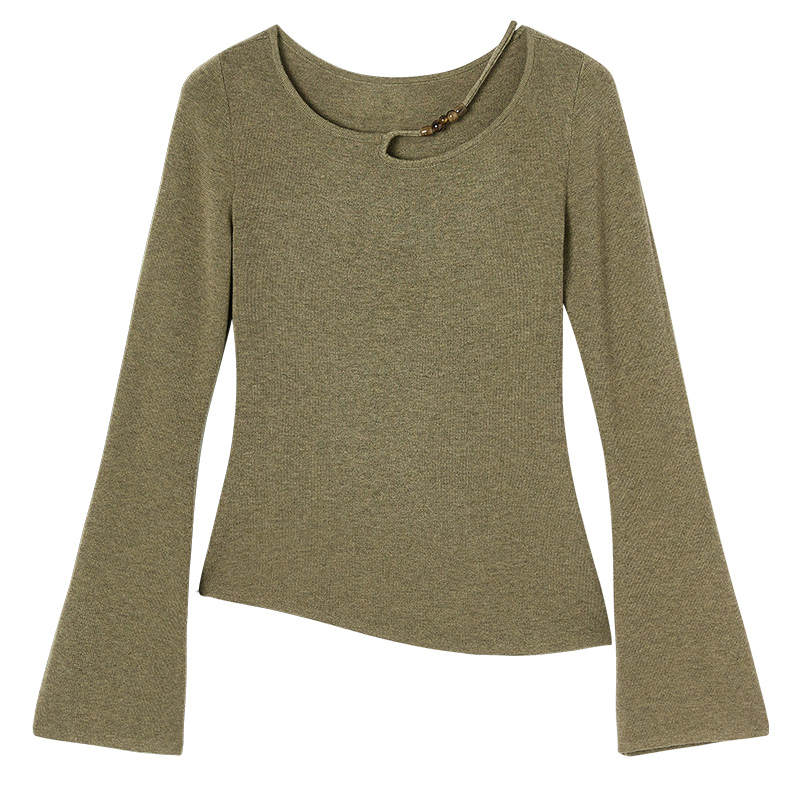 XIANGYING Knitwear Women's Crew Neck Moderate Irregular