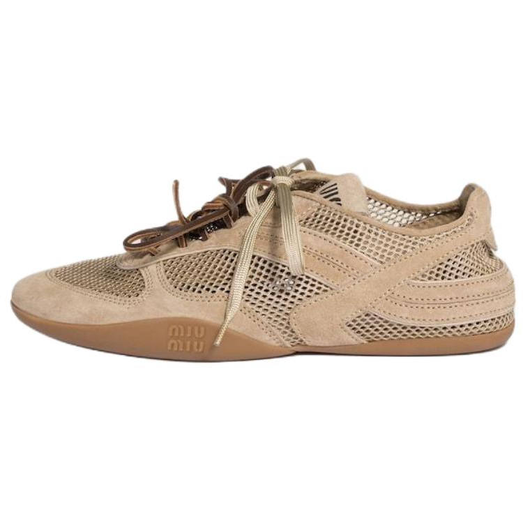 MIU MIU Gymnasium Low top Casual Shoes Women's Desert Beige