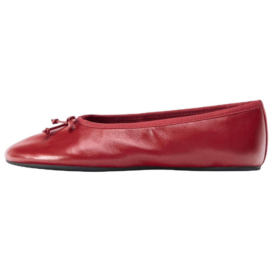 ZARA Sheepskin Casual Shoes 1CM Women's Red