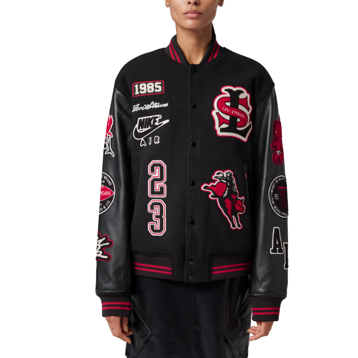 Jordan Jordan X Levis Jackets Unisex Black Baseball Collar Moderate Other
