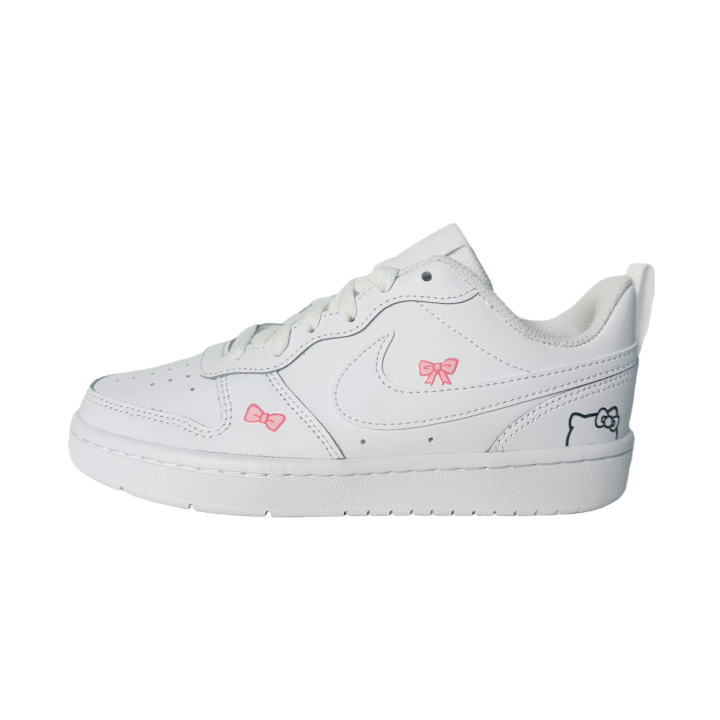 Nike Nike Court Borough Hello Kitty Plays With Butterflies Leather Low top Skateboard Shoes Unisex White