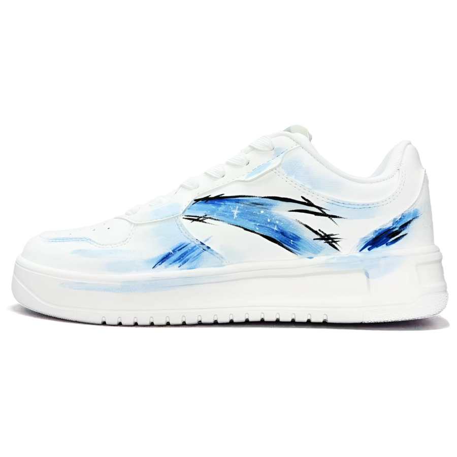 Anta Easy Baby's Breath Synthetic Leather Low top Skateboard Shoes Unisex Blue White