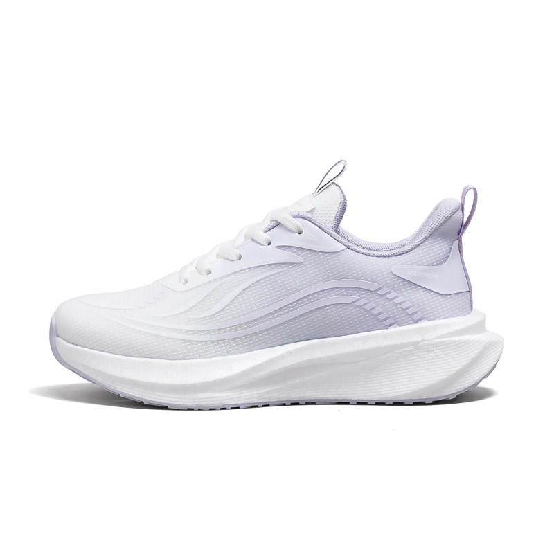 Warrior Cushioning Height Increasing Abrasion Resistant Lightweight Low top Running Shoes Women's White Purple