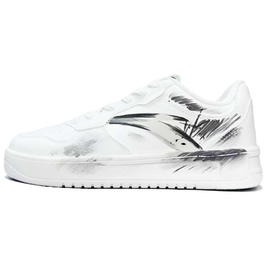 Anta Easy Sketch Synthetic Leather Low top Skateboard Shoes Unisex Black White