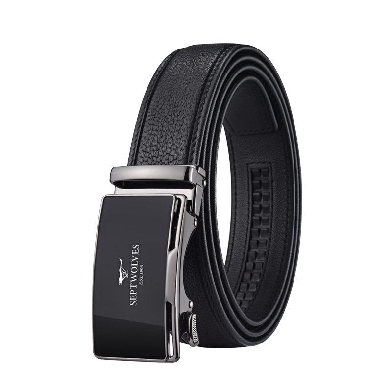 SEPTWOLVES Alloy Top Grain Cow Leather Belts Men's 3.45CM