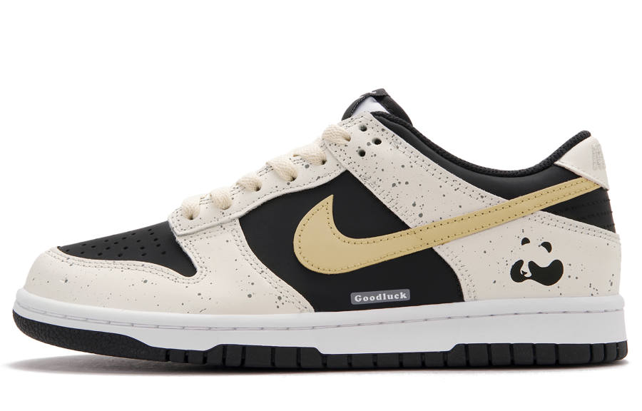 Nike Nike Dunk Panda Cheese A Low top Skateboard Shoes Unisex Black White Yellow