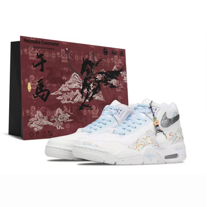 Nike Nike Flight Legacy Multiple Smoke Language BOX Versatile Monster Synthetic Leather Moisture Wicking Anti Rollover