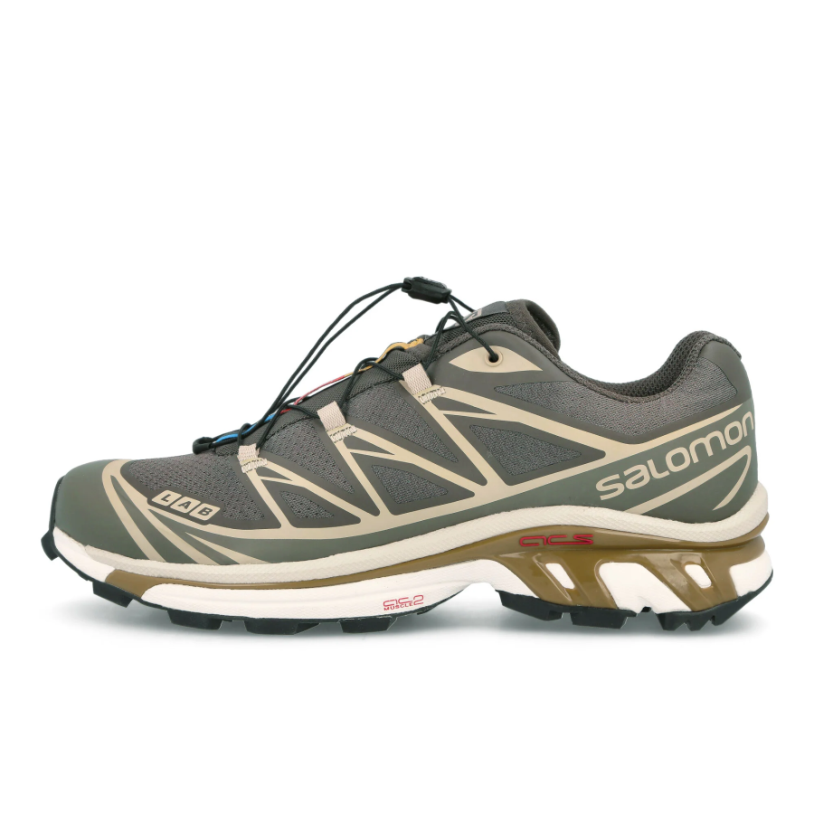 SALOMON XT 6 Slip Resistant, Abrasion Resistant, Lightweight Low top Outdoor Shoes Unisex Gray Black