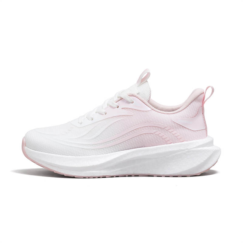Warrior Cushioning Height Increasing Abrasion Resistant Lightweight Low top Running Shoes Women's White Pink