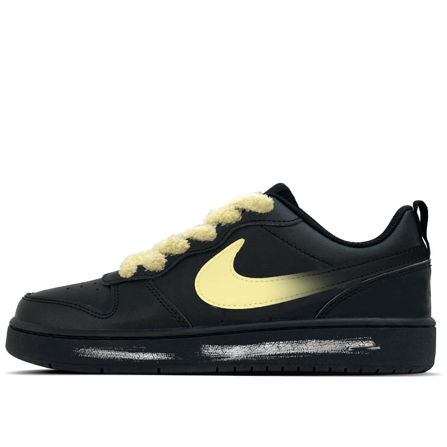Nike Nike Court Borough Xilu Synthetic Leather Abrasion Resistant Low top Kids' Skateboarding Shoes Yellow Teenagers