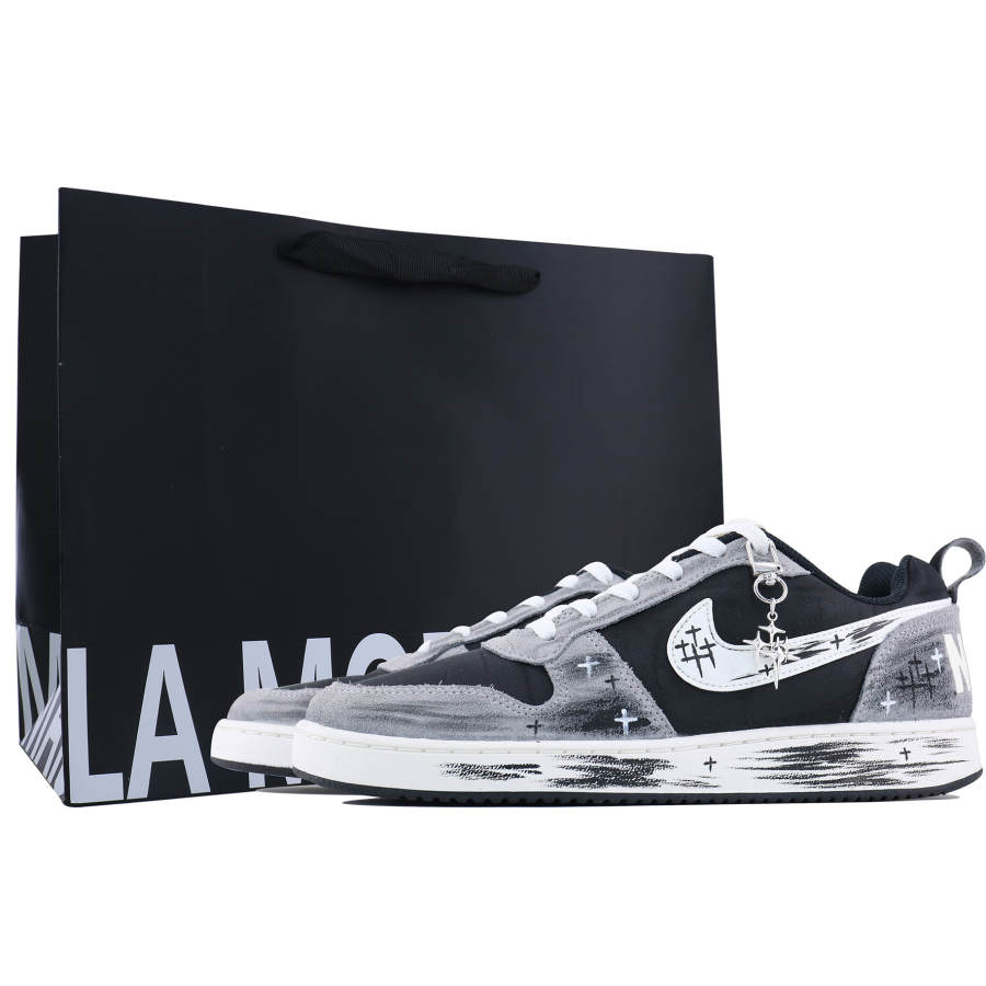 Nike Nike Court Borough Low Prem Leather Slip Resistant Abrasion Resistant Low top Skateboard Shoes Men's Dark Gray