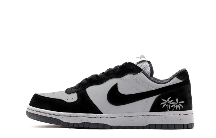 Nike Nike Big Genuine Leather Cushioning Coverage Abrasion Resistant Low top Skateboard Shoes Unisex Black