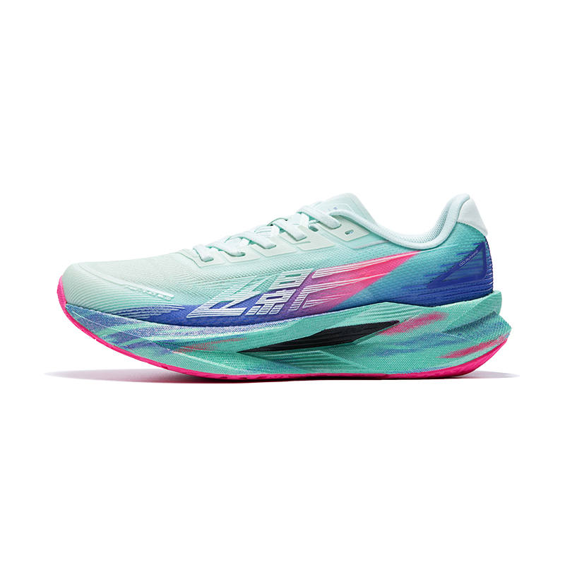 QIAODAN Flying Shadow 6.0 Breathable Low top Physical Fitness Test & Exam Racing Running Shoes Men's Green Blue Pink