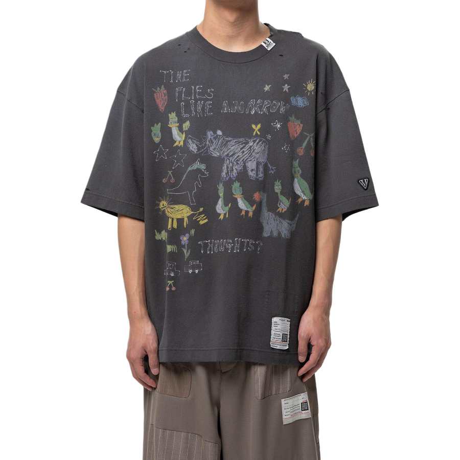 Maison Mihara Yasuhiro SS26 Kids Doodle Printed T Shirt T Shirt Men's