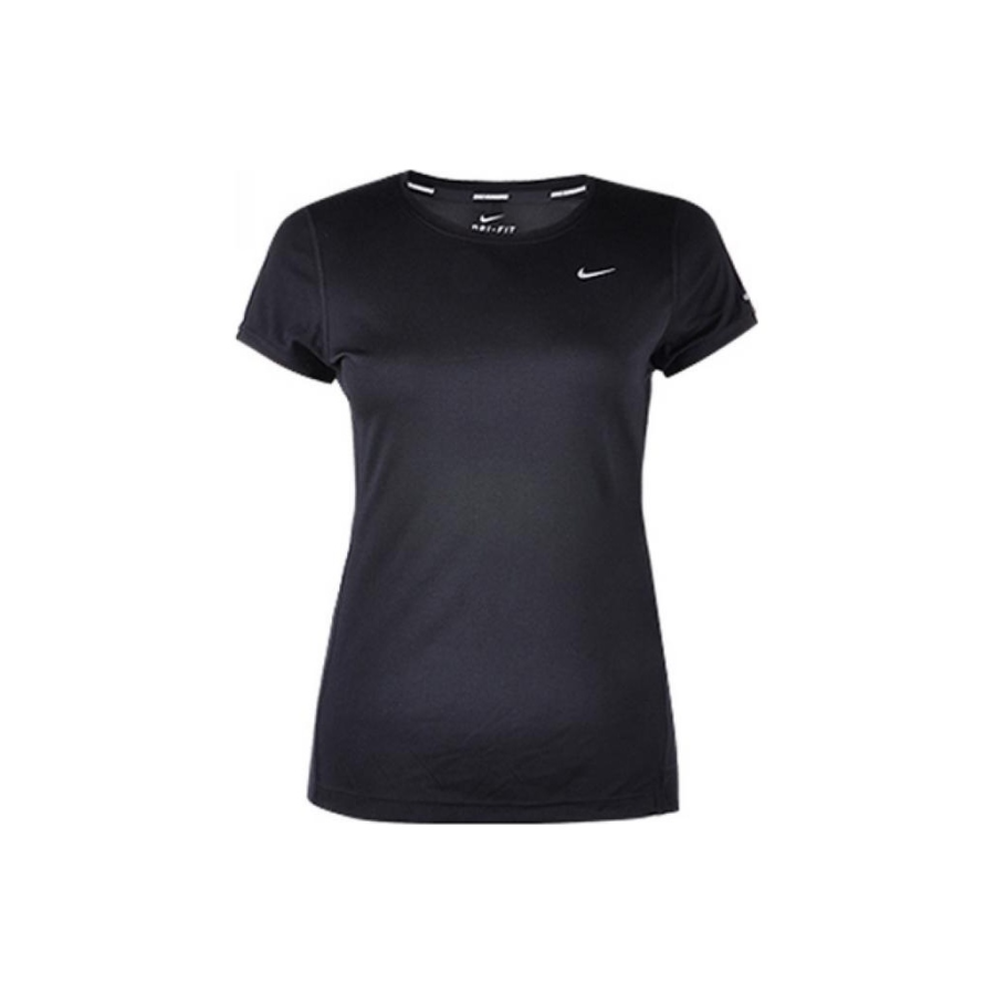 Nike Nike T Shirts Women's Black Crew Neck Moderate Straight Fit