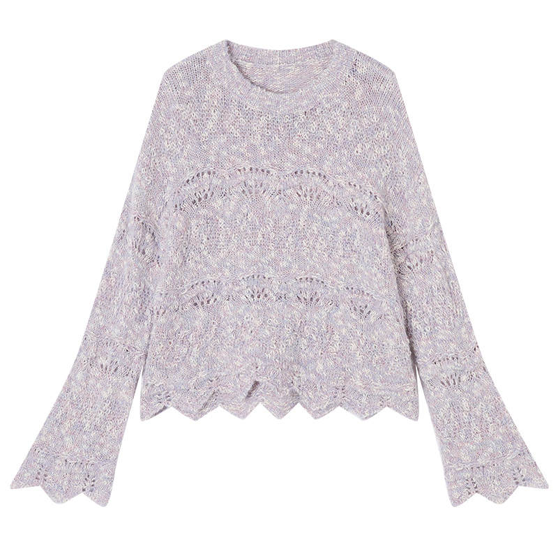 XIANGYING Knitwear Women's Purple Crew Neck Moderate Other