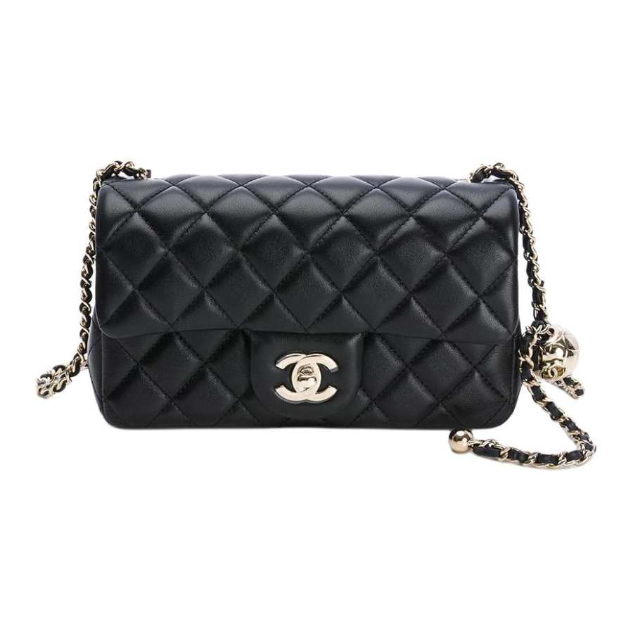 CHANEL Classic Flap CF Lambskin Crossbody Bags Mini Women's Black