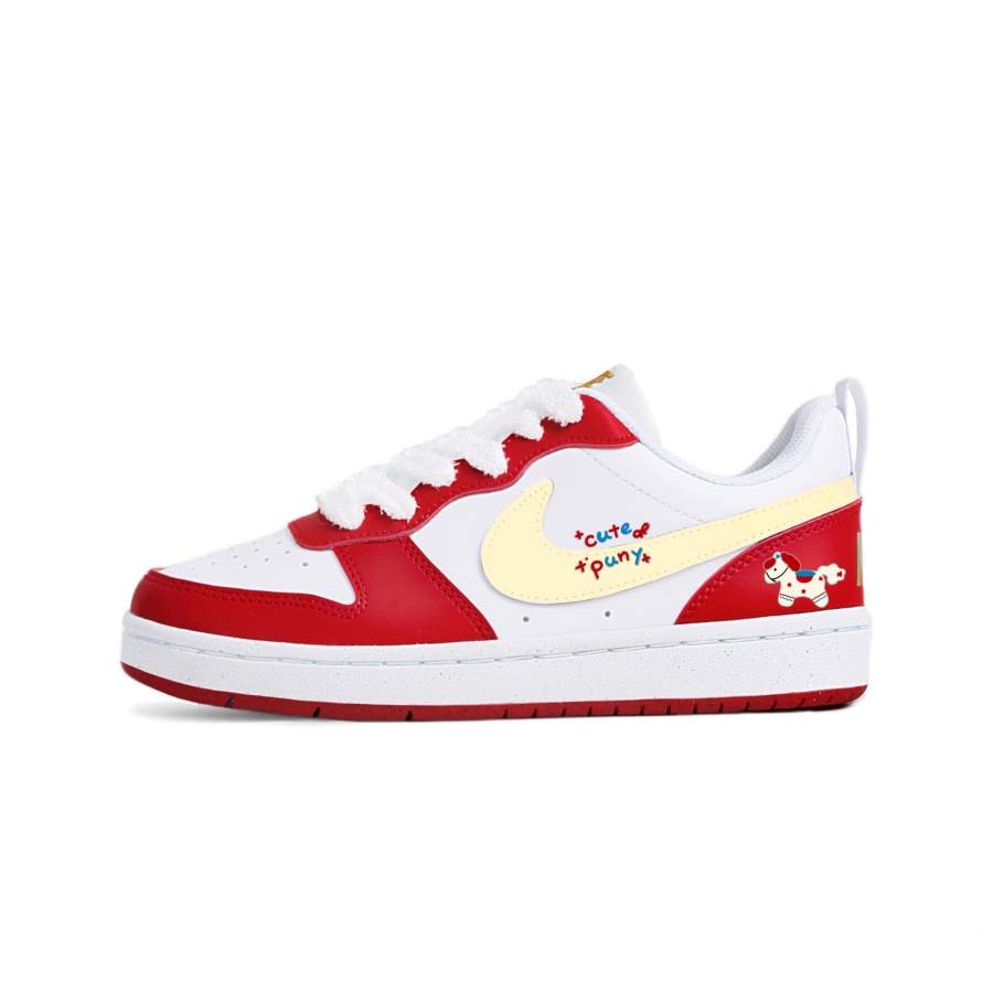 Nike Nike Court Borough Cushioning, Wear Resistant Low top Kids' Skateboarding Shoes Red Yellow Teenagers